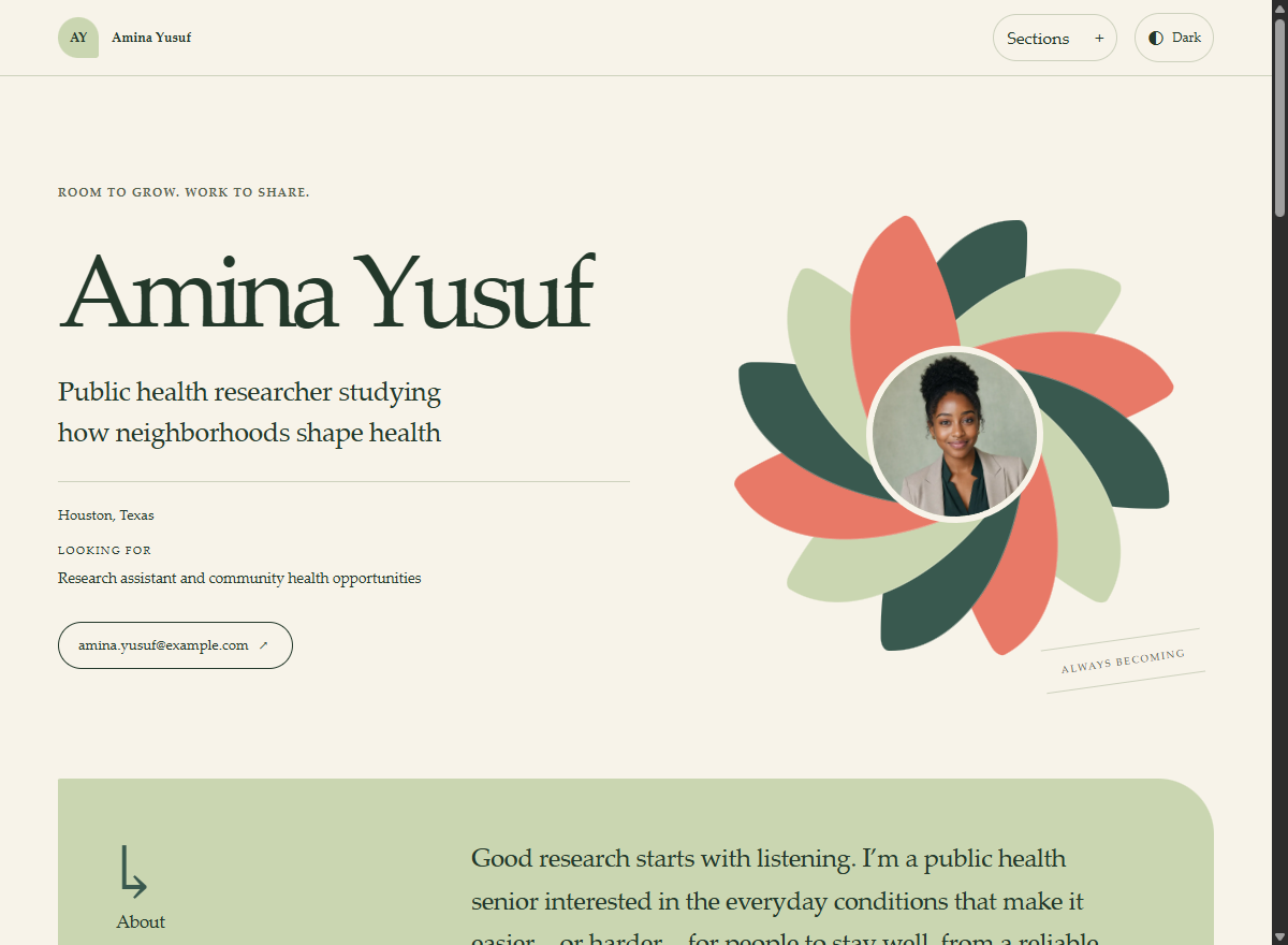 Amina Yusuf — Public health portfolio example